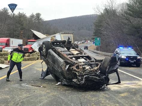 I-90 mass pike accident today - Massachusetts State Police said the driver, a 29-year-old Worcester woman, was pronounced dead at the scene. Preliminary investigations show the car was speeding before the crash, State Police said.